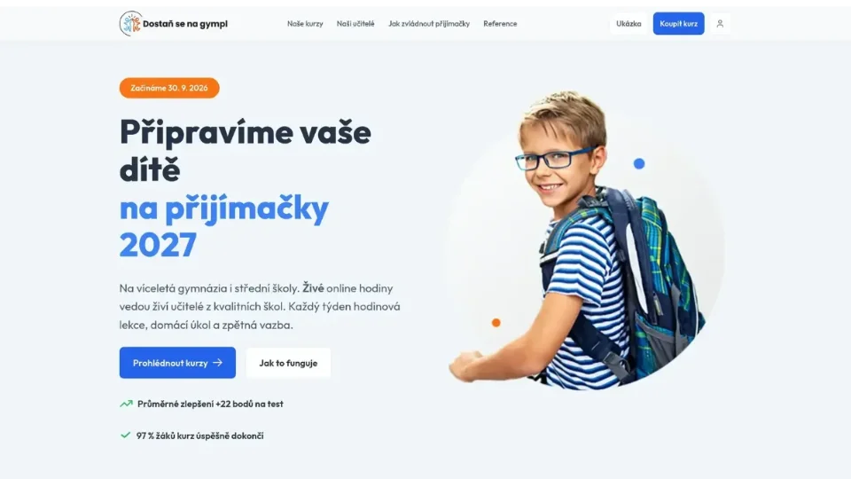 Kódování webu "Dostaň se na gympl" a nasazení na WordPress
