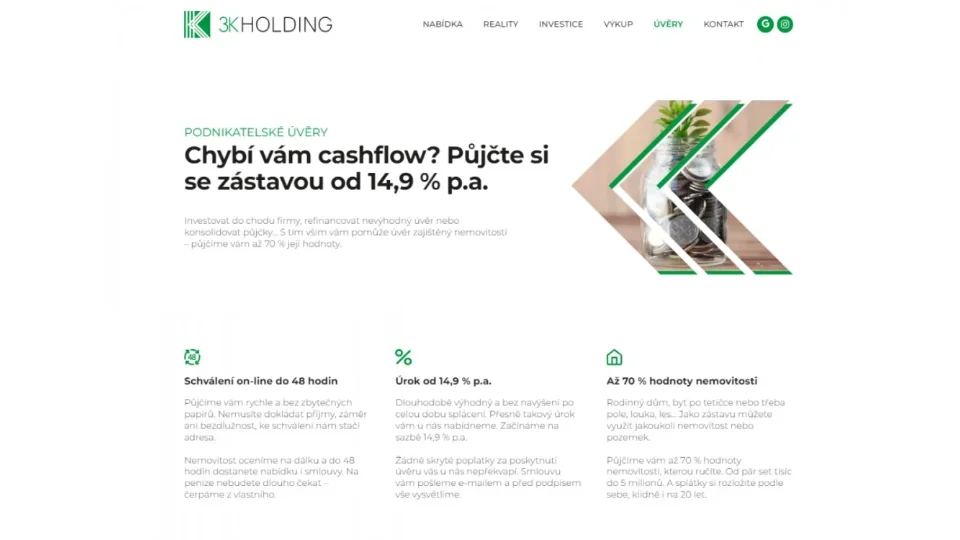 Texty pro web realitní společnosti | 3K Holding