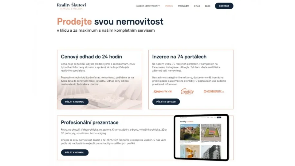 Texty pro webové stránky realitní kanceláře | RK Škutovi