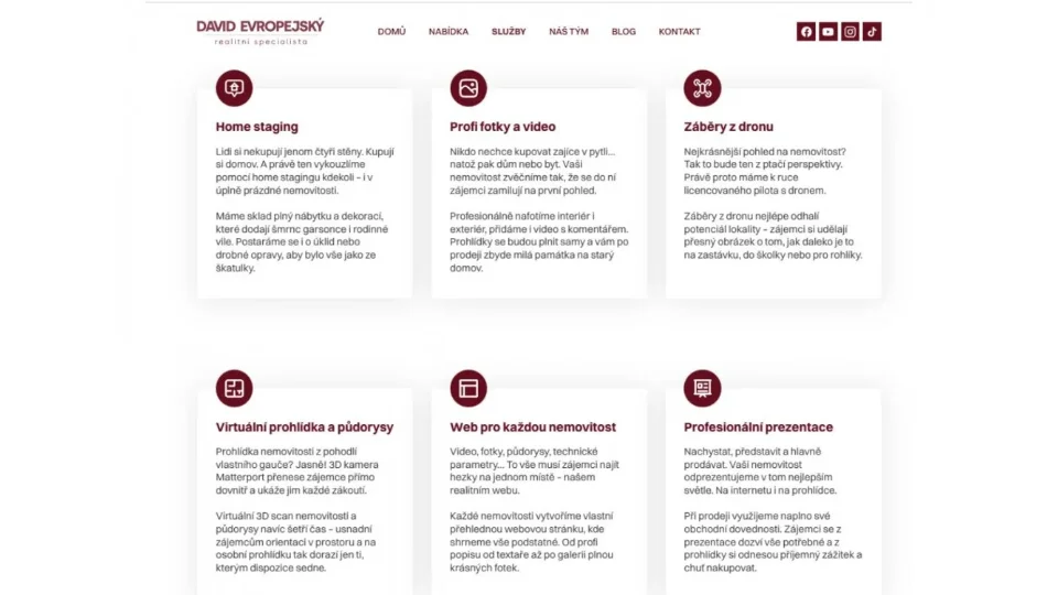Copywriting pro realitní web | David Evropejský
