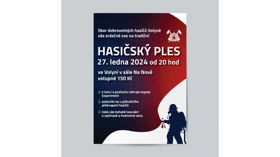 Plakát pro hasičský ples